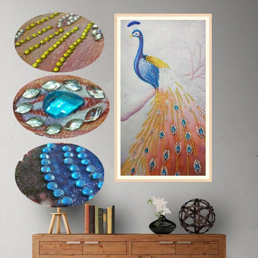 Auffälliger Pfau - Spezial Diamond Painting - Diamond Painting