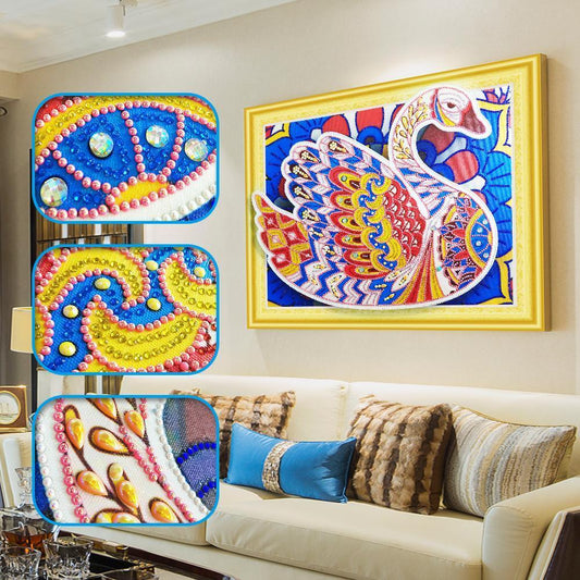 Abstrakter Schwan - Spezial Diamond Painting - Diamond Painting