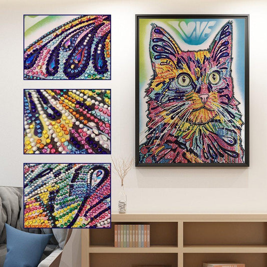 Schöne Katze - Spezial Diamond Painting - Diamond Painting