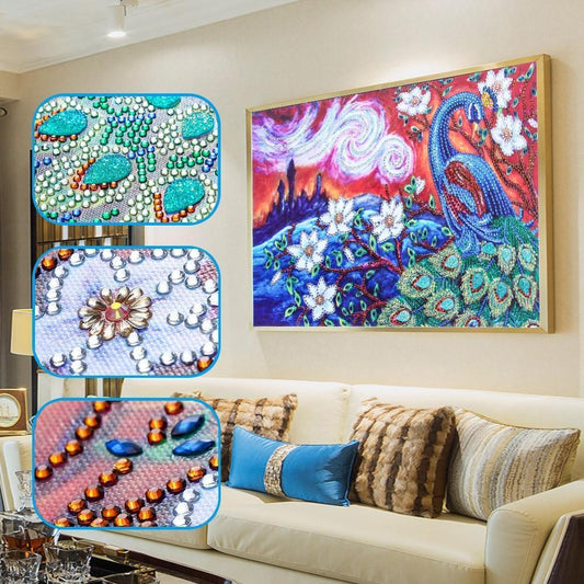 Erstaunlicher Pfau - Spezial Diamond Painting - Diamond Painting