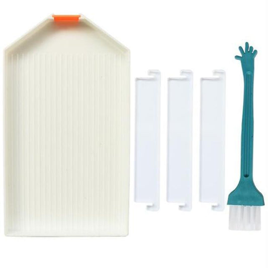 Vierfach-Diamant-Maltablett mit Pinsel - Diamond Painting