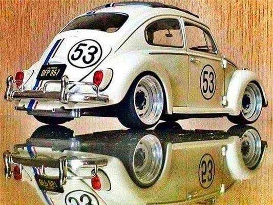 Das berühmte Herbie VW Beetle Auto – Farbe mit Diamanten - Diamond Painting