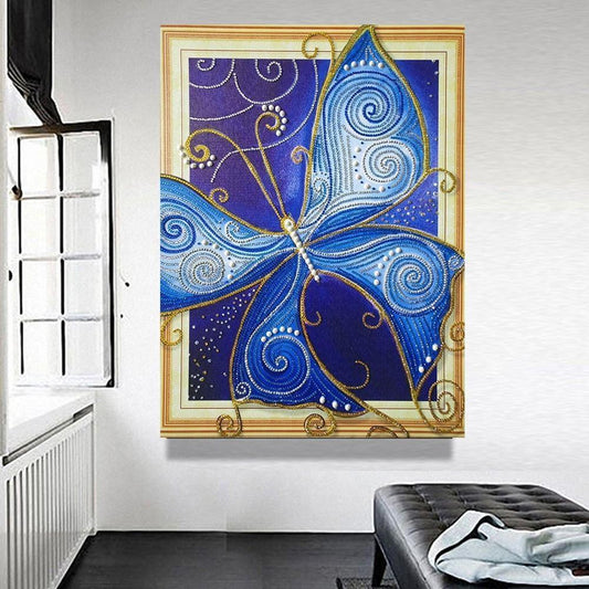 Großer blauer Schmetterlings diamant Gemälde - Diamond Painting