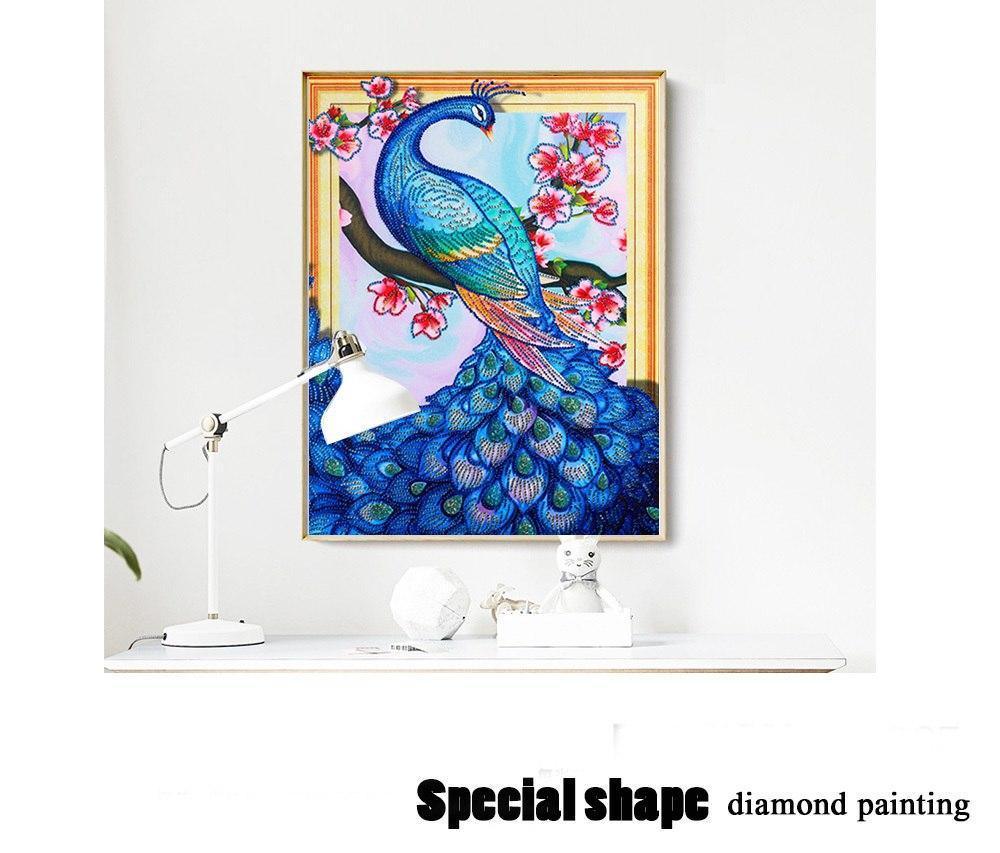 Charmante Pfau-Spezialdiamant-Kunst - Diamond Painting