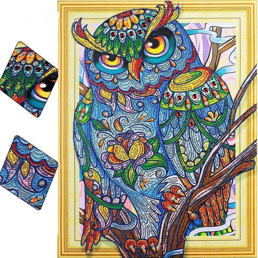 Elder Artistic Owl Diamond Painting - Diamond Painting