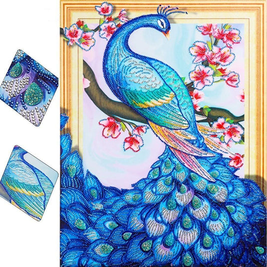 Charmante Pfau-Spezialdiamant-Kunst - Diamond Painting