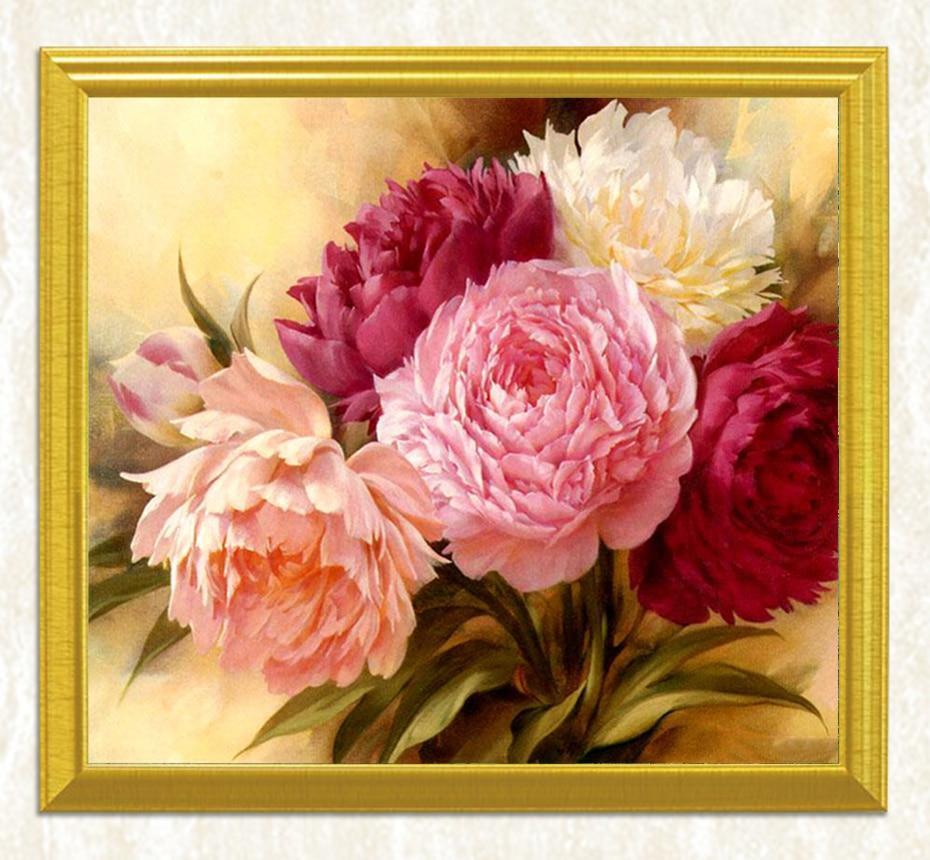 Aufwändige Blumen DIY Malerei - Diamond Painting