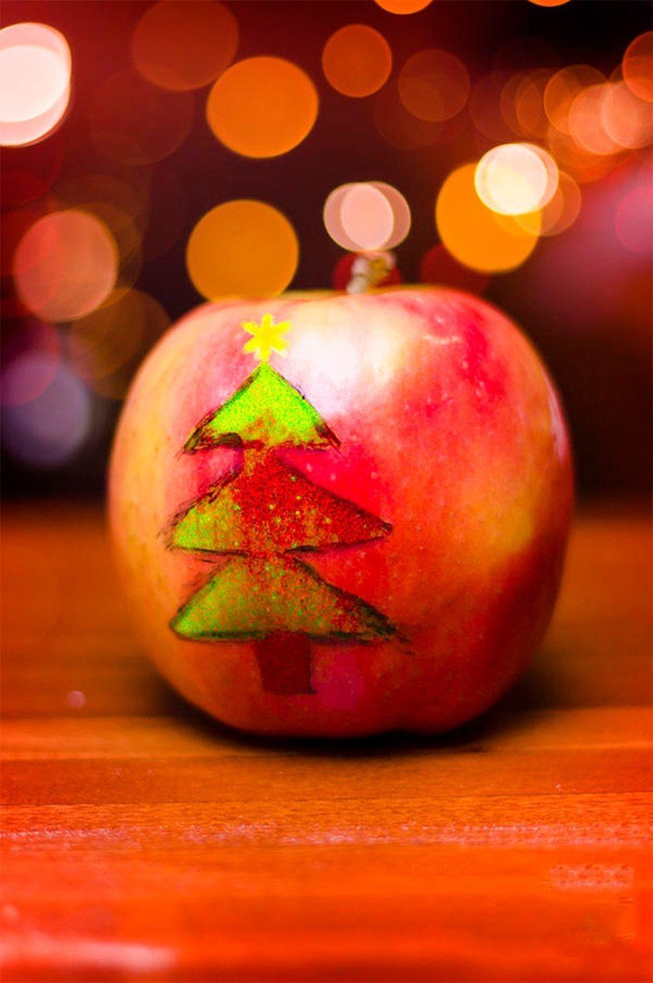 Weihnachtsbaum auf Apfel DIY Diamond Painting - Diamond Painting