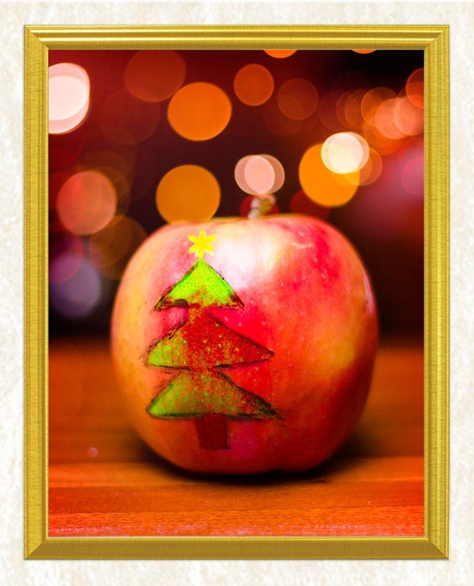 Weihnachtsbaum auf Apfel DIY Diamond Painting - Diamond Painting