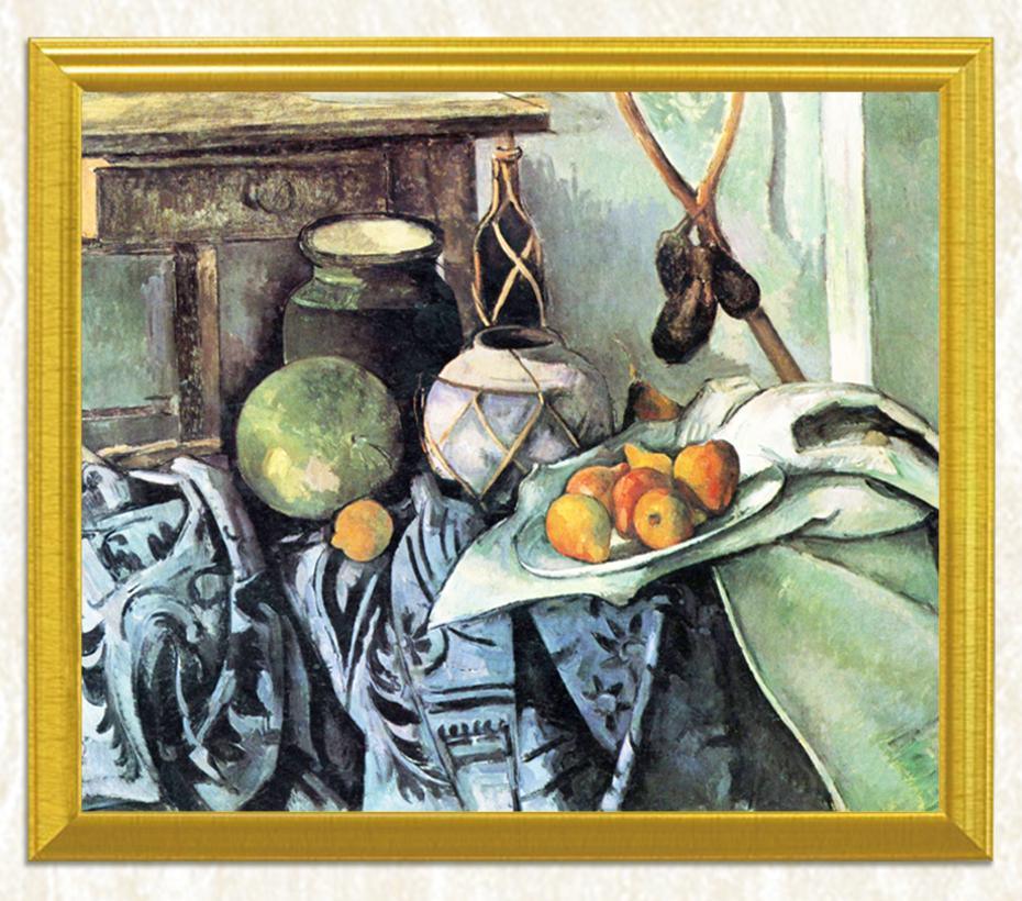 Stillleben mit Ingwerglas und Auberginen - Paul CÃ©zanne - Diamond Painting