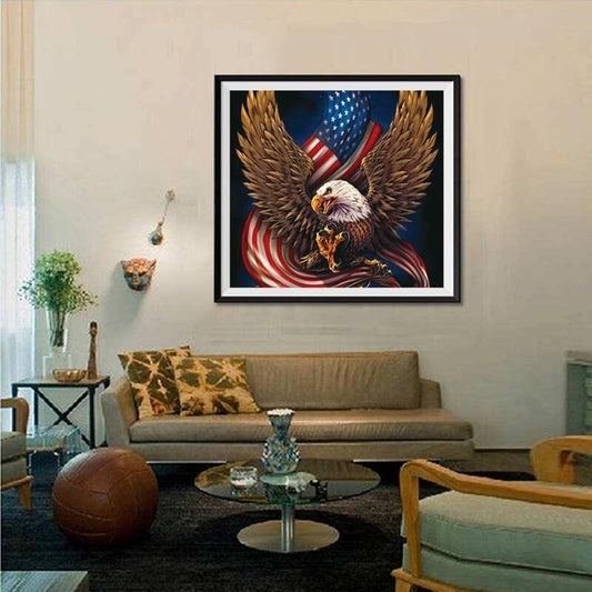 Adler der Flagge in Klauen hält - Diamond Painting