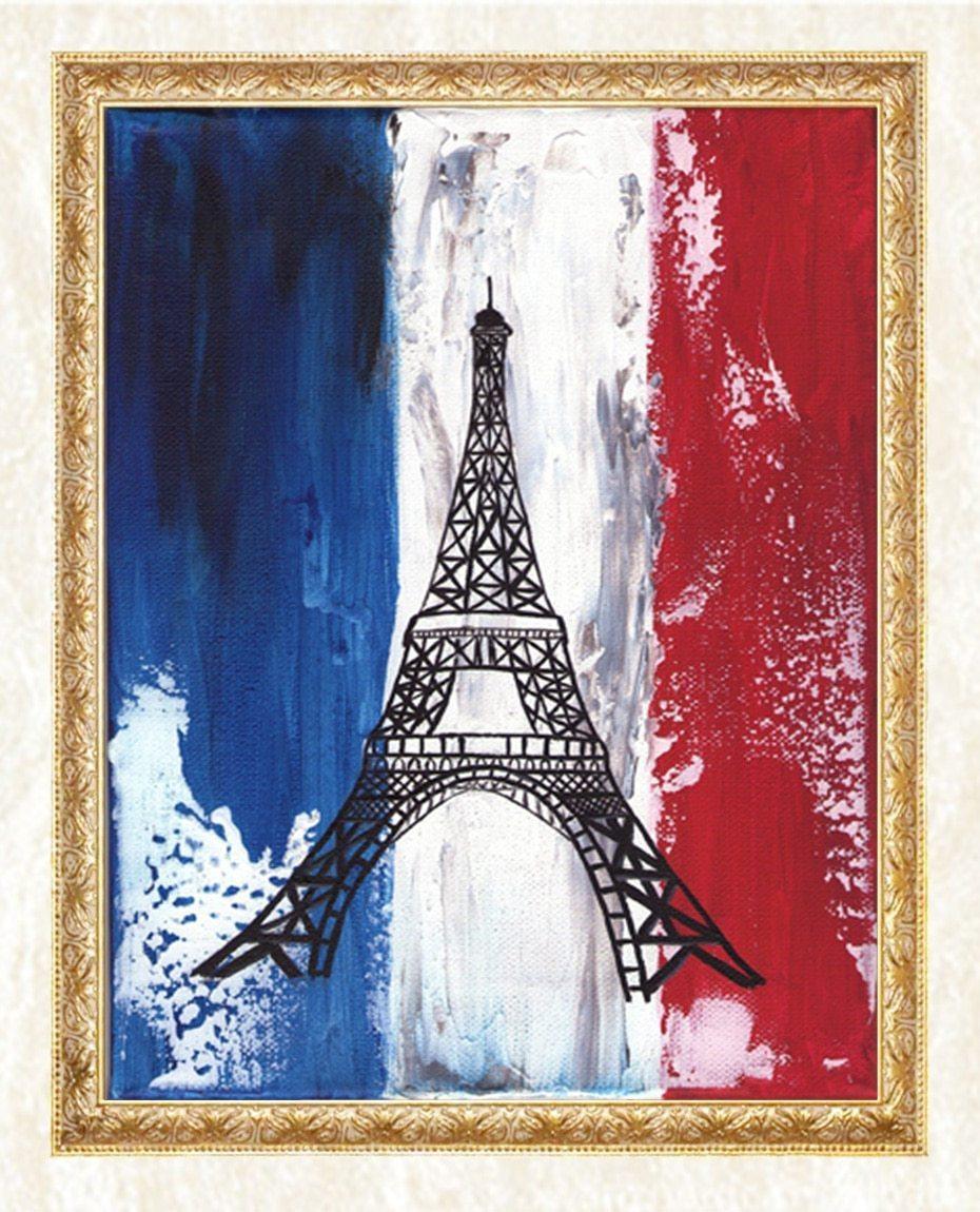 Französische Flagge Kunst DIY Diamond Painting - Diamond Painting