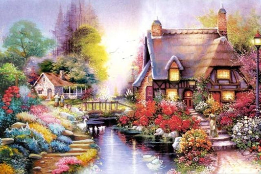 Atemberaubende Landschaften & Häuser DIY Gemälde - Diamond Painting