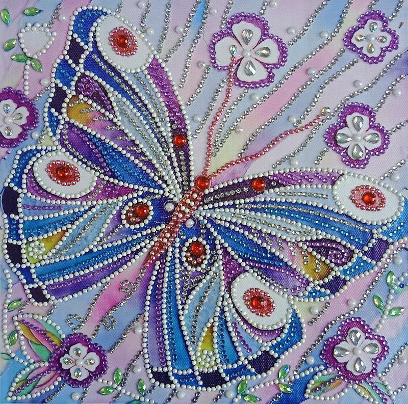 Abstrakter glänzender Schmetterling - Spezial Diamond Painting - Diamond Painting